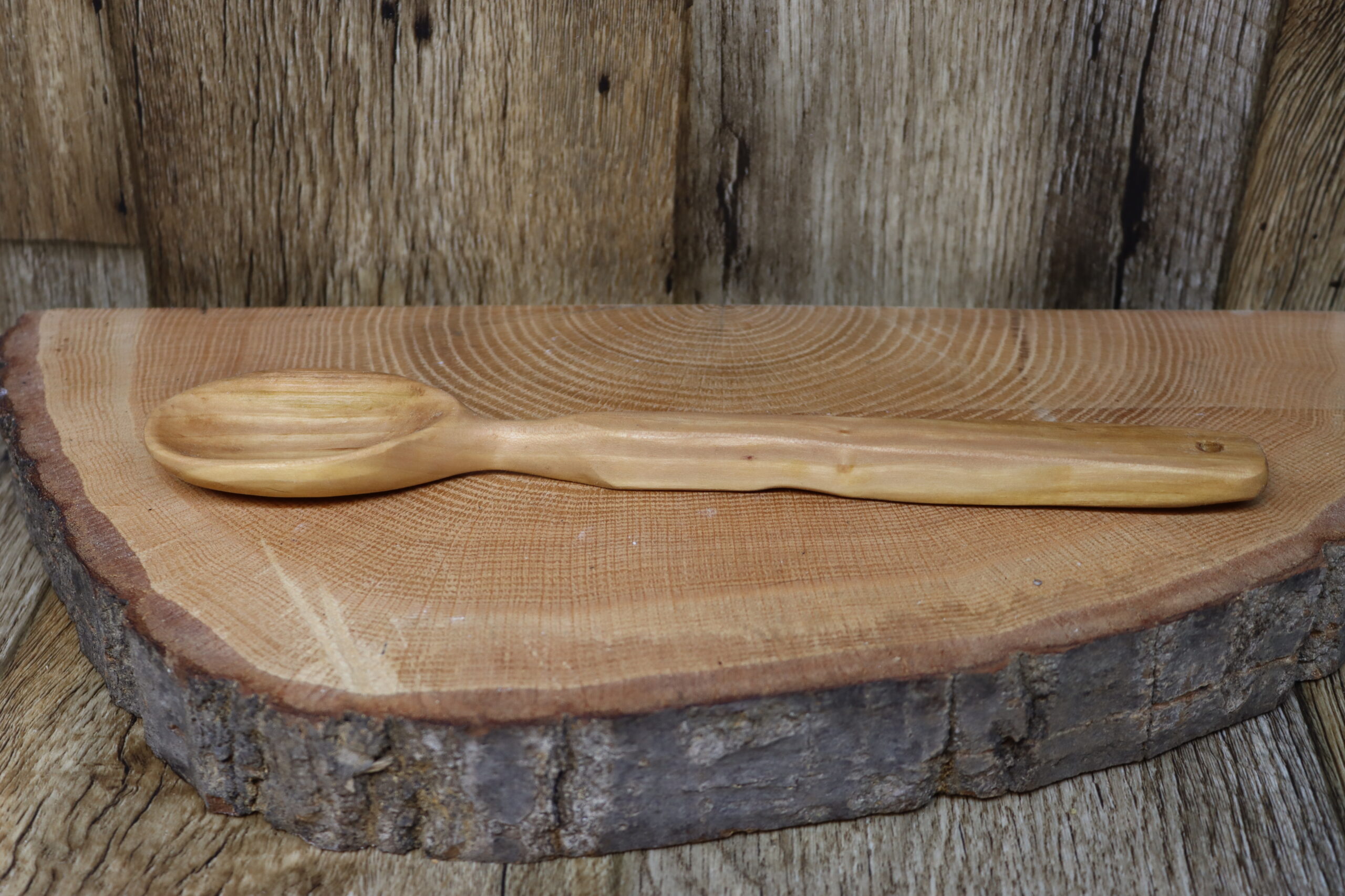 Cherry wood spoon hand carved