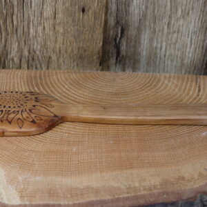 Cherry wood spatula with hand burned graphic