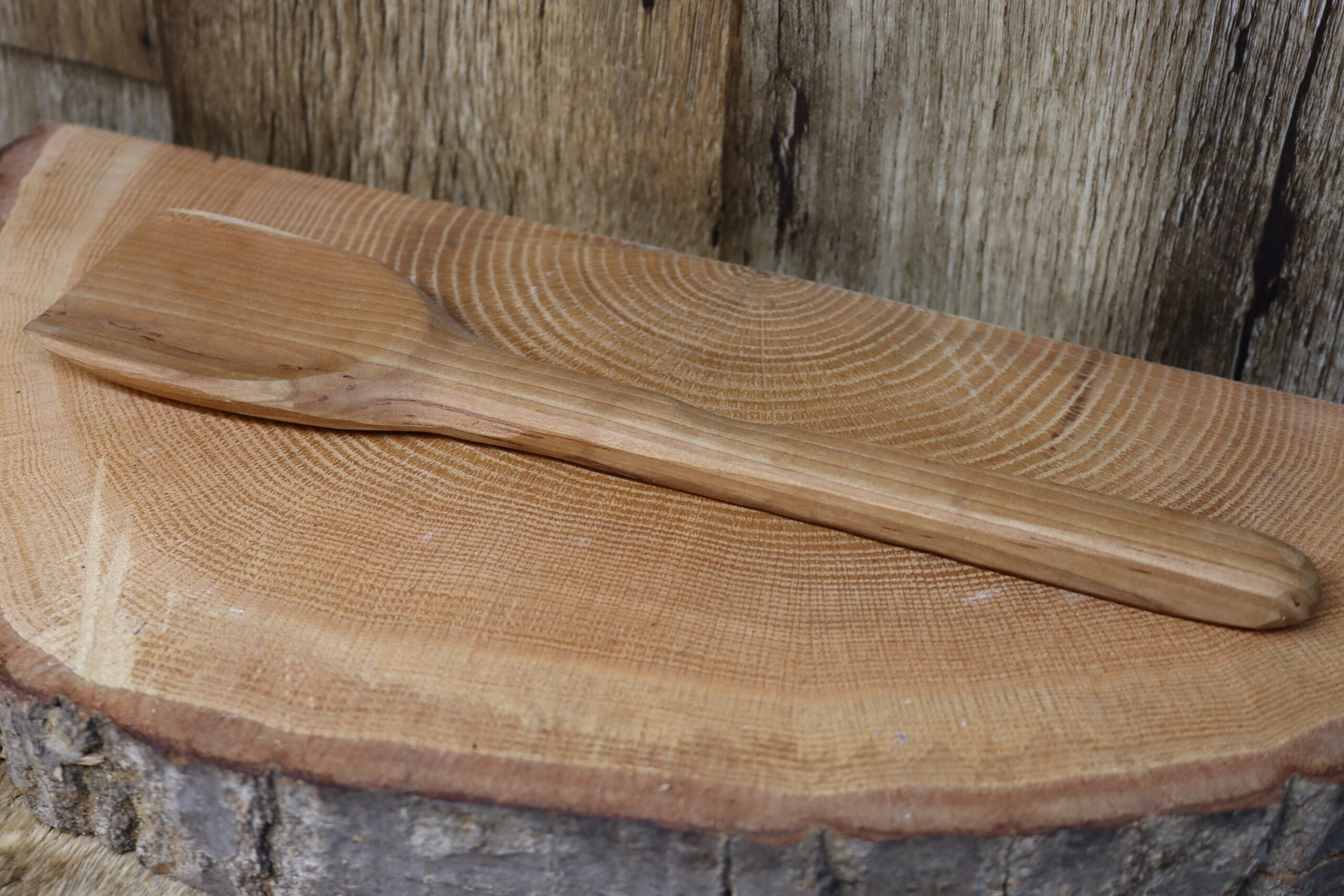 Cherry wood slightly round spatula