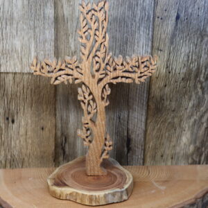 Oak cross with stand